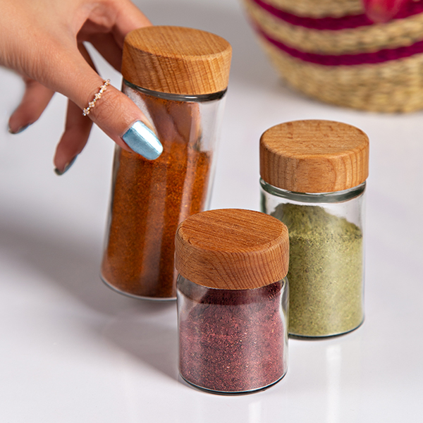 تصویر ادویه پاش‌های نقلی لوتوس درب چوبی