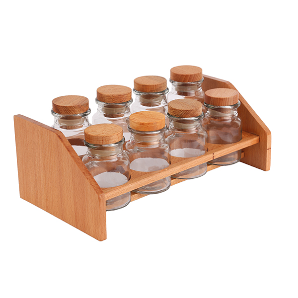 تصویر سرویس ادویه پایه چوبی 8 تایی